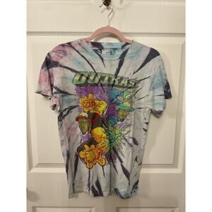 Outkast Superheroes Band Logo Tie-Dyed T-shirt, sz S